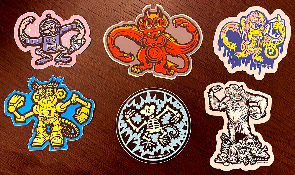 Chimp Slaps (Set of 6) — Stickers