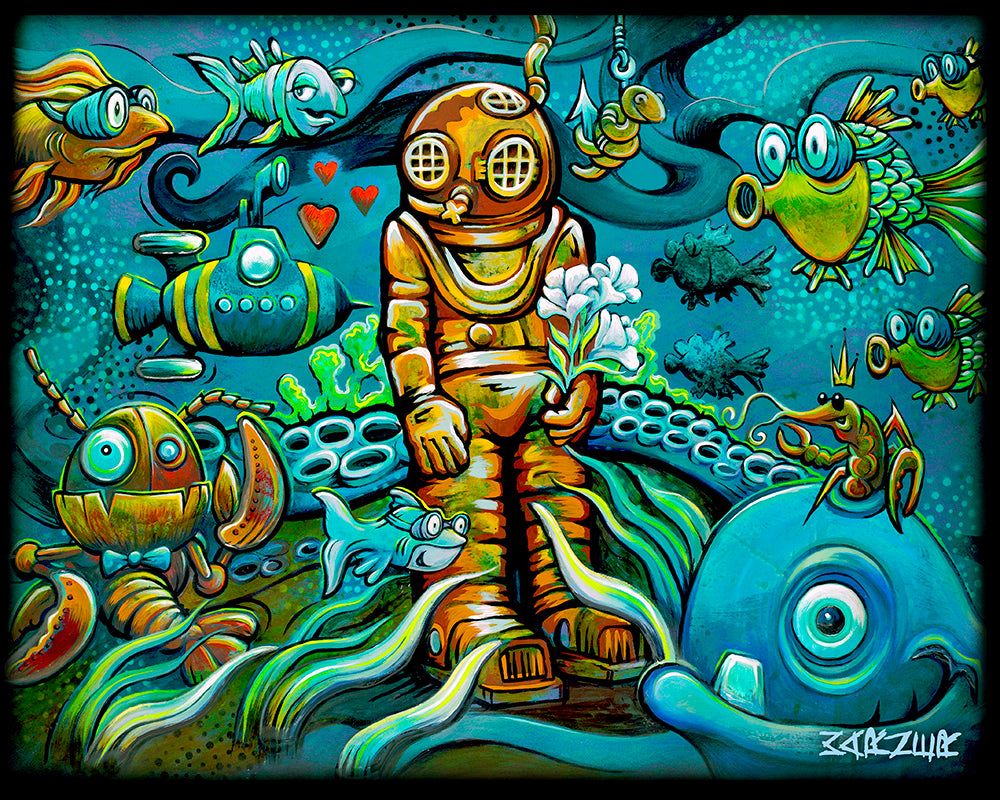 Diver Dan — Metal Print